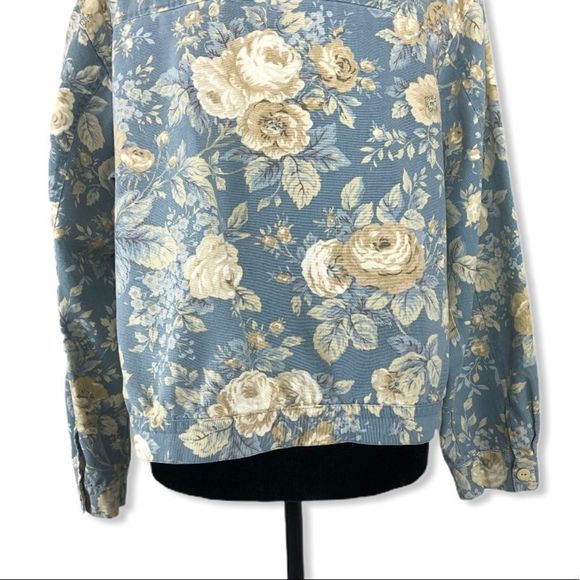 Vintage 90’s Coldwater Creek Light Floral Denim Jacket - Picture 6 of 11